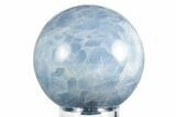 Polished Blue Calcite Sphere - Madagascar #239103-1